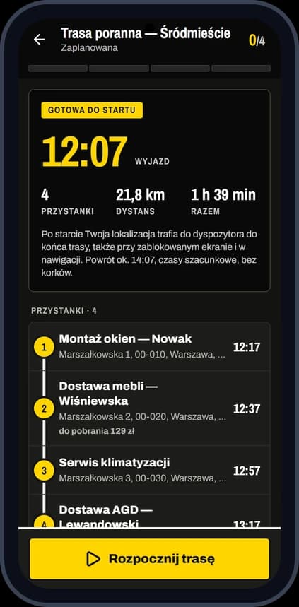 Aplikacja Order Tracker na smartfonie — realizacja BruteCode