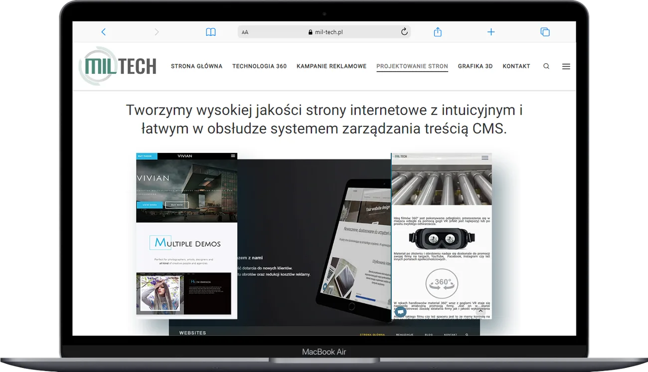 Strona internetowa firmowa na laptopie — projekt BruteCode